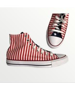 Converse Patriotic Chuck Taylor All Star Hi Top Sneakers 8 USA Flag Amer... - £37.65 GBP