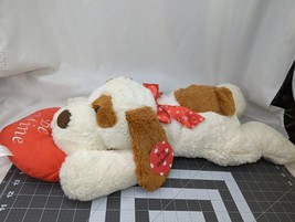 Cream Brown Dog Plush 24 Inch Me Mine Heart Toms Toys Stuffed Animal - $17.95