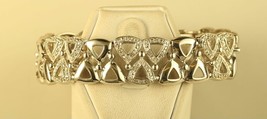 Vintage Sterling Signed STS 925 Thailand Modernist Diamond Stone Link Bracelet - £154.31 GBP