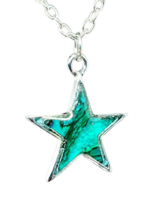 Abalone Shell Star Necklace Pendant Paua Shell  Plated Chain Bohemian Jewellery - £10.37 GBP