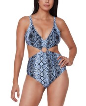 MSRP $88 Bar III Printed Ring Monokini One-Piece Blue Size Medium - £25.57 GBP