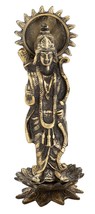 Metal Lord Shree Ram Idol Statue Home Decor Figurine (Brass Antique) - £42.77 GBP