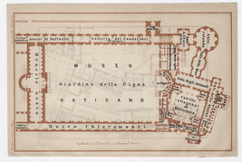 1904 Original Antique Map Of Vatican Museum / Museo Vaticano / Italy - £21.28 GBP