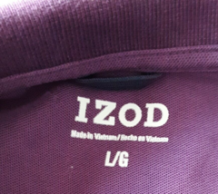 IZOD Polo Golf Shirt Mens Size Large Purple Knit Casual Activewear Vacation - £11.36 GBP
