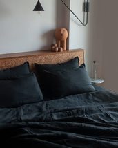 Charcoal Linen Duvet Set : 2 Pillowcases and Duvet Cover - Linen Bedding... - £26.80 GBP+