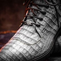 Marco Di Milano Genuine Caiman Belly Boot Leoni Oil Gray image 11