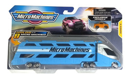 MicroMachines Light Blue Mini Vehicle Hauler with Exclusive Pickup Vehic... - £11.09 GBP
