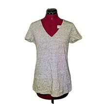 Daily Ritual T Shirt Heather Gray Women V Neck Cotton Blend Size Large - £9.08 GBP