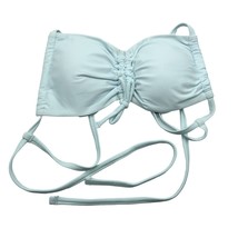 Aerie Ruched Bandeau Bikini Top Light Blue M - £11.39 GBP