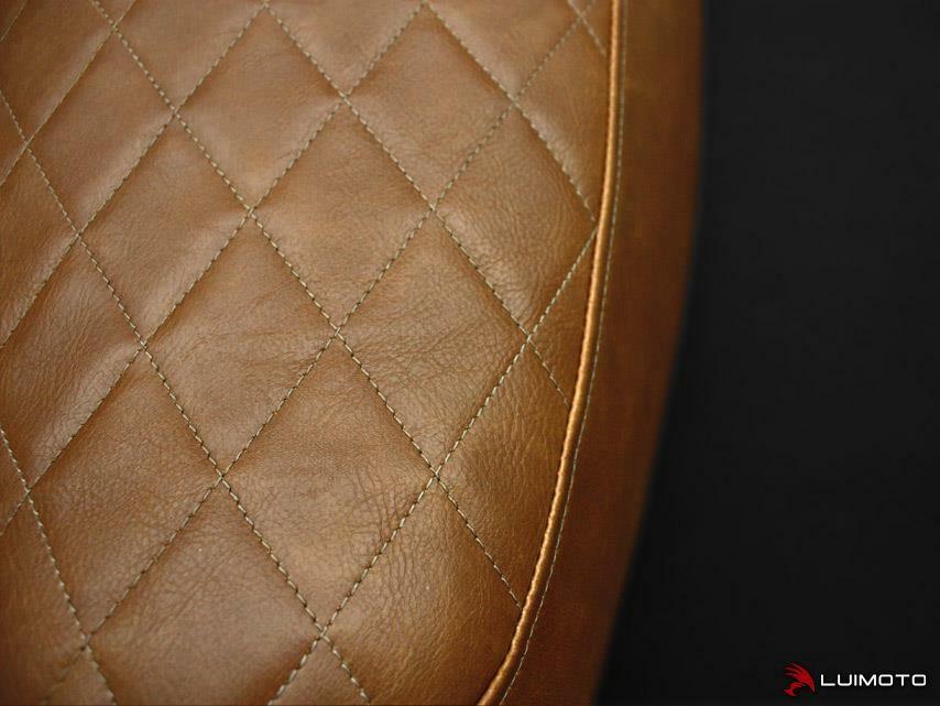 Triumph Thruxton Seat Cover with Gel 2004-2013 2014 2015 Luimoto Brown Vintage Item image 3