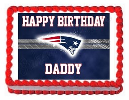 New England Patriots Football Edible Cake Image Topper Decoration Frosting Sheet - £8.01 GBP