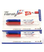 2 Packs Bic Intensity Low Odor Blue &amp; Red 2 Count Fine Tip Dry Erase Mar... - $15.99