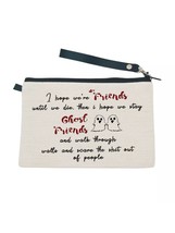 Funny Gifts for Women,Gifts for Best Friends Women-Linen Makeup Bag with Zipper, - £42.92 GBP