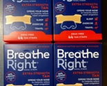 Qty-4 Breathe Right Extra Strength Nasal Strips 44 Tan Strips Each - £38.88 GBP
