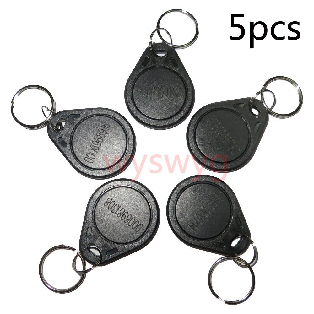 5pcs 125KHz RFID ID EM4100 EM Induction Tag Keyfob black For Door Access... - $7.52