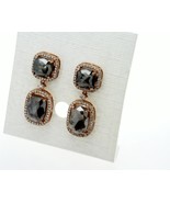 Rose Cut Natural Diamond Drop Halo Earrings Cushion Shape 14K Gold 7.26 TCW - $3,764.91 CAD