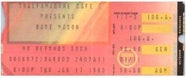 Vintage Dave Mason Ticket Stub Gennaio 17 1985 Buffalo New York Tralfamadore Caf - £35.97 GBP