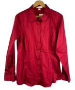 Coldwater Creek No Iron Blouse Top Red Button Up NEW Womens Career Prepp... - $749.39 MXN