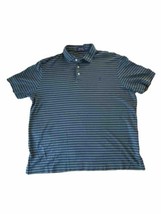 Polo Ralph Lauren Polo Golf Shirt Men&#39;s 2XL Blue Green Striped  Short Sleeve - £10.78 GBP