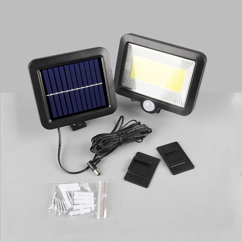 100LED COB Human Sensor Light Street Spotlight Solar Outdoor  Lamp Garden  Night - £84.08 GBP