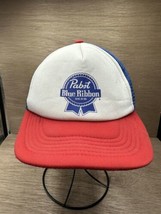 Pabst Blue Ribbon PBR Truckers Snapback Hat Cap Red/White/Royal - £7.40 GBP