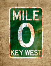 Key West Mile 0 Decal Sticker Atlantic Ocean Florida A1A Vinyl Rusted 2.75&quot; x 4&quot; - £4.36 GBP
