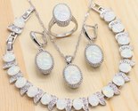 Jewelry sets white opal necklace pendant earrings wedding rings opal bracelet sets thumb155 crop