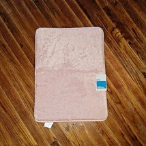 Room Essentials Cushion Bath Mat 17 x 23 Pink Rose Gold Foil Non Skid Back - £7.91 GBP