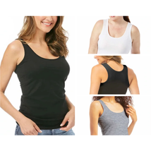 Lucky Brand Women&#39;s Cotton Stretch Tank Tops 4 Pack - £25.15 GBP