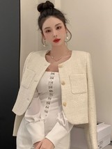 French Chic Small Fragrance Coat Women Autumn Winter Korean Fashion Casual Slim  - £52.64 GBP