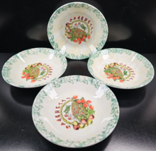 4 Himark Spaghetti Pasta Bowls Set Green Sponge  Serving Dining Dishes Italy Lot - $59.07