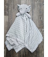 Lullaby Lane 24” Plush Grey Elephant Lovey Security Blanket Chevron Satin - €21,14 EUR