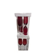 New 4 Circleware Ruby Red  Wine Glasses  Long Clear Stems - $371.66 MXN