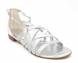 Marc Fisher Women Flat Gladiator Sandals Play Size US 9.5M Silver Metallic - £19.78 GBP