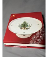 NIKKO Happy Holidays Christmas Tree 11&quot; Pedestal Cake Plate Stand Used w... - $20.81 CAD