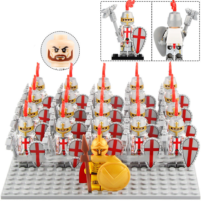 21pcs Castle Kingdom Knights - Battle Priest Knights Warrior Minifigures Toys