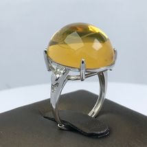 Burmese Amber Ring US size 5-7 Adjustable Sterling Silver 925 Silver Yellow - £23.44 GBP