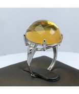 Burmese Amber Ring US size 5-7 Adjustable Sterling Silver 925 Silver Yellow - $40.59 CAD