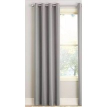 Curtain Panel 54&quot;W x 84&quot;L Gray Energy Efficient Silver Grommet Top Room Darkenin - £18.32 GBP