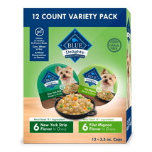 Delights Small Breed Wet Dog Food Variety Pack, Filet Mignon &amp; New York ... - $25.06