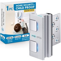 Home Security Door Reinforcement Lock, 800 lbs Force for Front Door Safety, Chil - $19.68