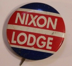 Nixon Lodge Pinback Button Political Vintage Richard Nixon J3 - £4.74 GBP