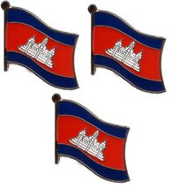 Pack of 3 Cambodia Single Flag Lapel Pins  - $10.95