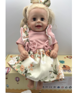 Reborn Baby Doll Blonde Toddler Girl Smiling Soft Cloth Body Realistic 1... - $64.54