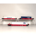 HO Scale DeLuxe SFLC Intermodal 48&#39; Spine Car Lot 3 containers GENSTAR C... - $1,299.31 MXN