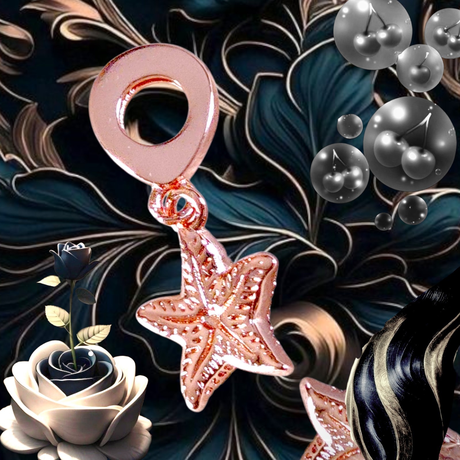 Pandora 14K Rose   Gold Plated Sparkling   Starfish Dangle Charm US SELLER  Item image 4