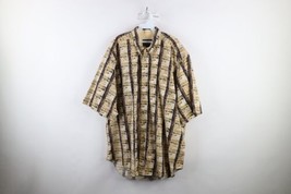 Vtg 90s Streetwear Mens 2XLT Abstract Baggy Fit Short Sleeve Button Down... - £34.91 GBP