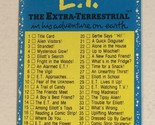 E.T. The Extra Terrestrial Trading Card 1982 #87 Checklist - $1.97