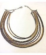 Vintage Fashion Jewelry, Multi Strand, Brown &amp; Amber Beadwork, Choker, B... - €7,49 EUR