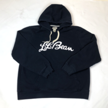 LL Bean Mens Spellout Script Navy Blue Hoodie Sweatshirt Size Large Outdoor - $545.33 MXN
